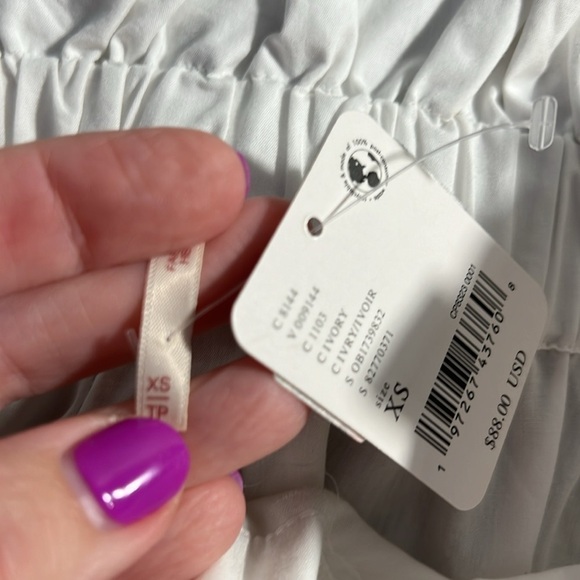 NWT Free People Favorite Part Ruffle Cotton Tie-Waist Midi-Skirt in White Sz XS - Picture 9 of 15